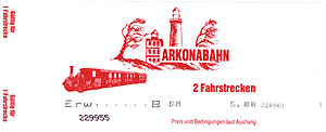Ticket fr die Arkonabahn